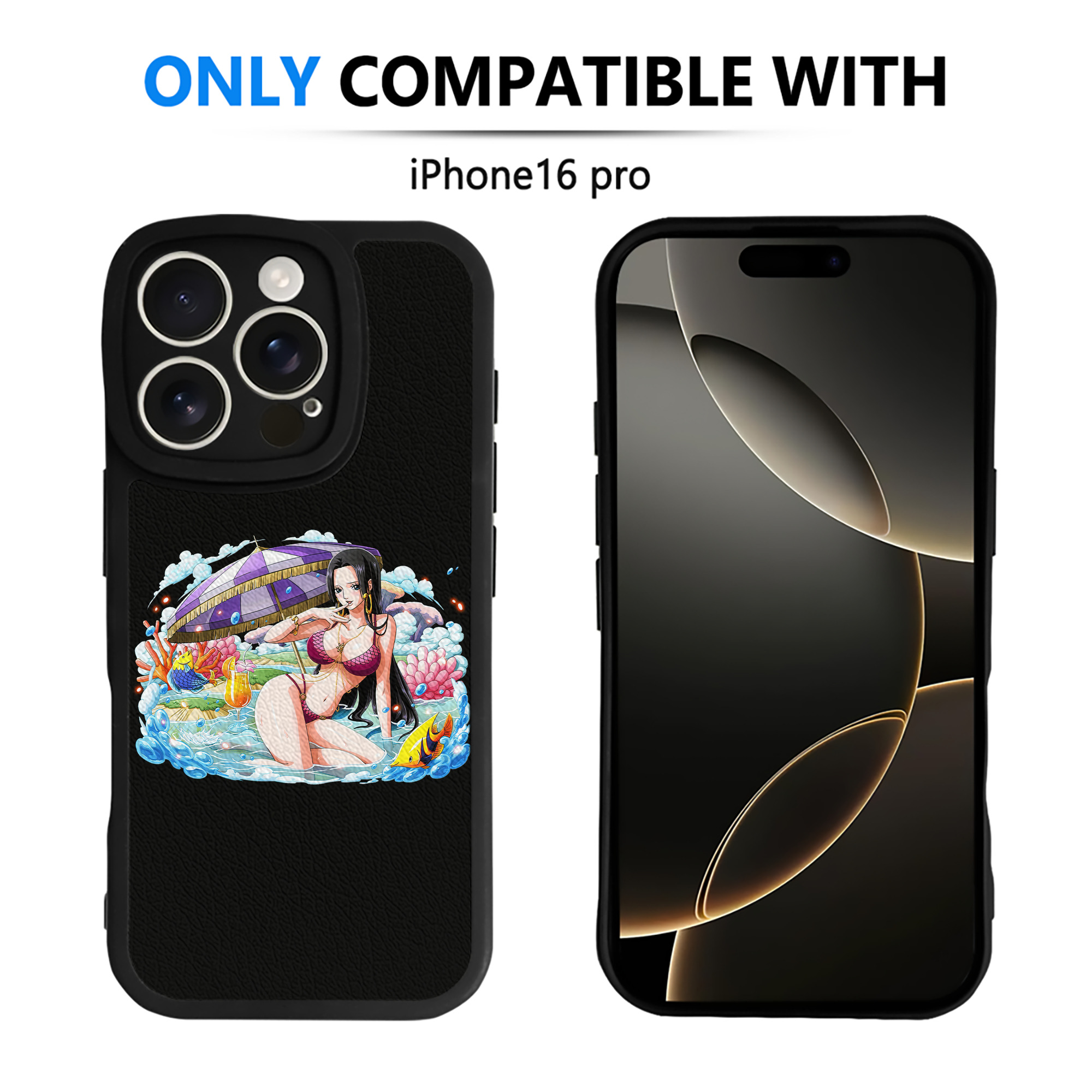 （画像用） ワンピース ボア・ハンコック ONE PIECE Boa·Hancock 【iPhone 16シリーズ対応】シリコンスマホケース（レザー調） 材質：シリコン